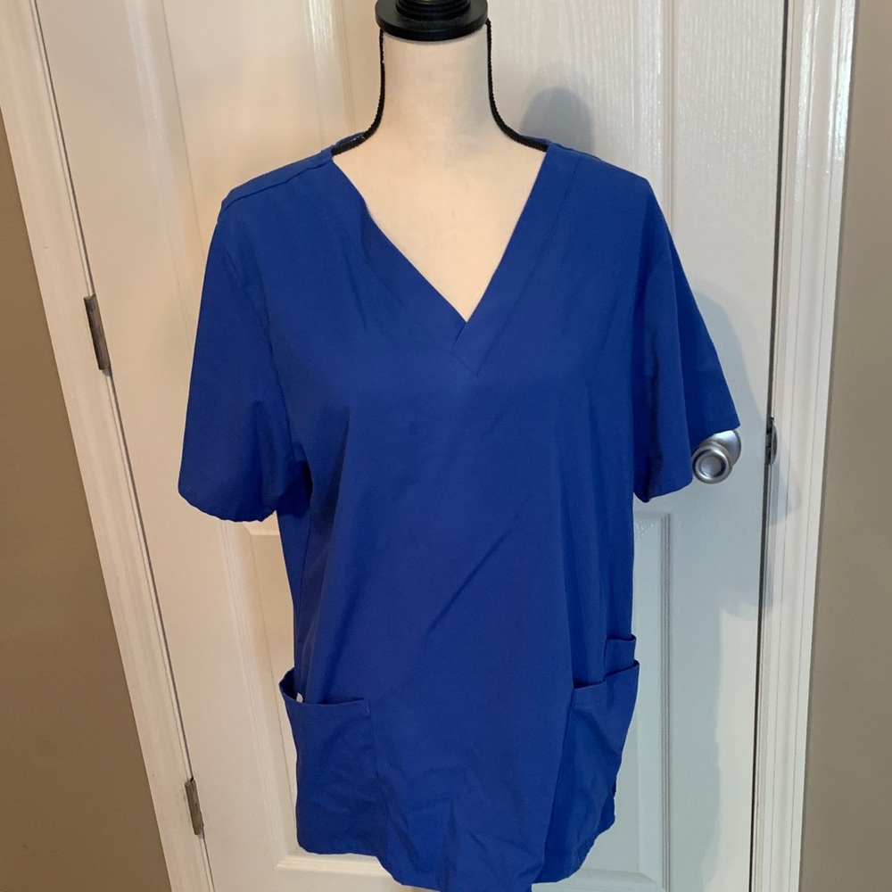 Urbane Royal Blue Women's V-Neck Scrub Top